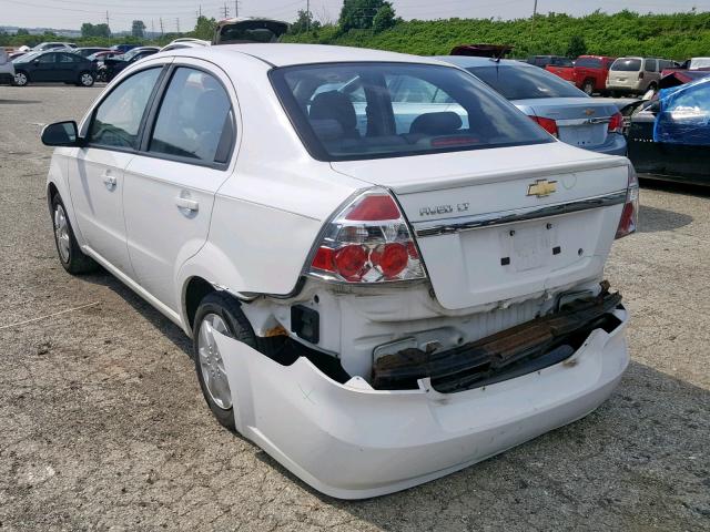 KL1TD5DE3BB130521 - 2011 CHEVROLET AVEO LS WHITE photo 3