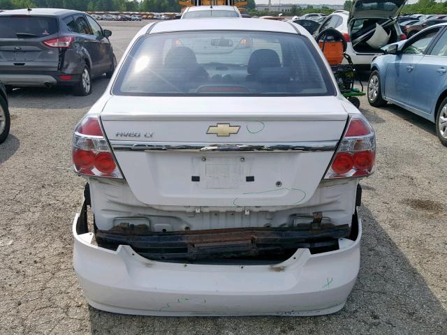 KL1TD5DE3BB130521 - 2011 CHEVROLET AVEO LS WHITE photo 9