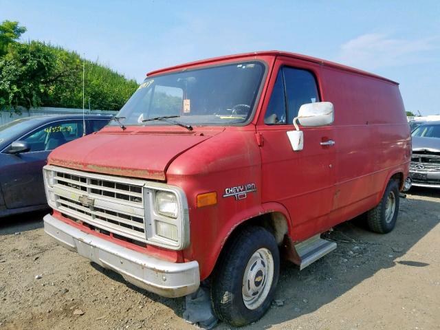 1GCDG15Z6H7123282 - 1987 CHEVROLET G10 RED photo 2