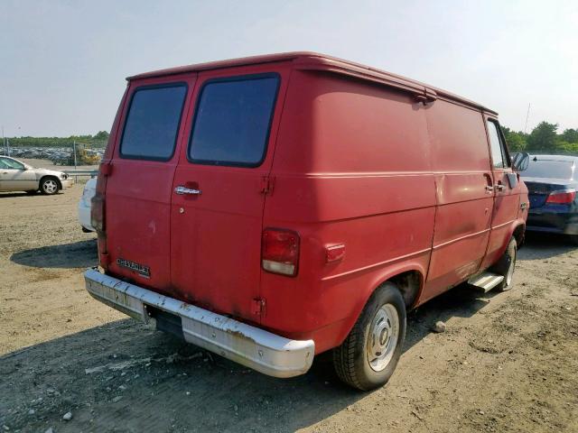 1GCDG15Z6H7123282 - 1987 CHEVROLET G10 RED photo 4