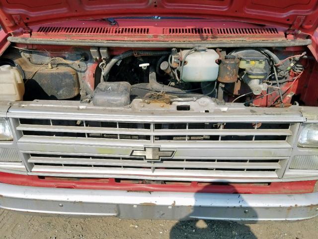 1GCDG15Z6H7123282 - 1987 CHEVROLET G10 RED photo 7