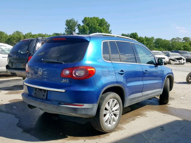 WVGBV75N59W002971 - 2009 VOLKSWAGEN TIGUAN SE BLUE photo 4