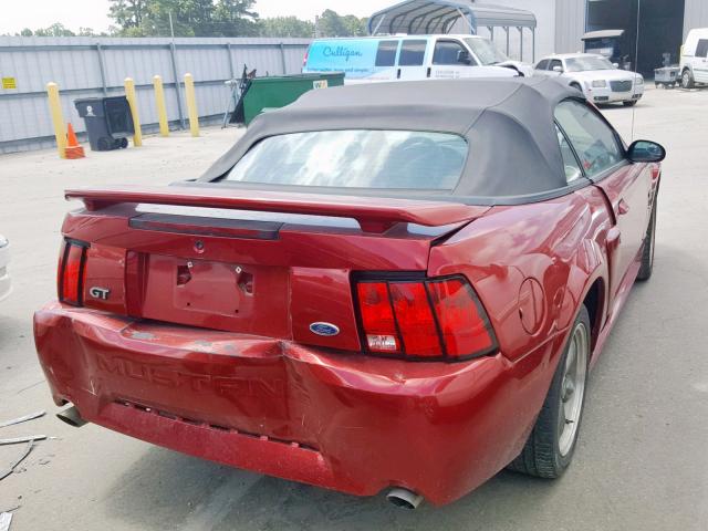 1FAFP45X23F381490 - 2003 FORD MUSTANG GT RED photo 4