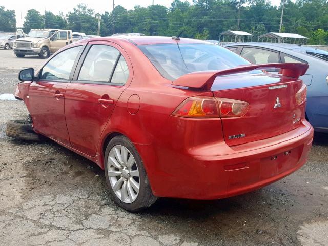 JA3AU86W89U015725 - 2009 MITSUBISHI LANCER GTS RED photo 3