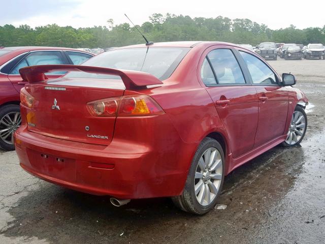 JA3AU86W89U015725 - 2009 MITSUBISHI LANCER GTS RED photo 4