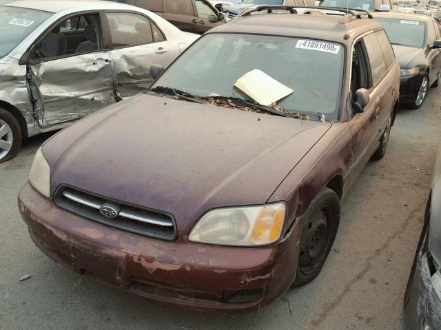 4S3BH635017304935 - 2001 SUBARU LEGACY L MAROON photo 2