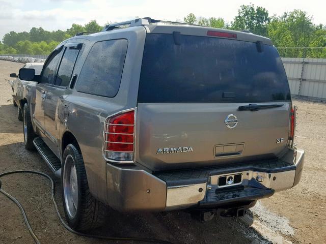 5N1BA08A77N702893 - 2007 NISSAN ARMADA SE GRAY photo 3