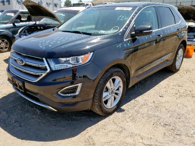 2FMTK4J83FBB35883 - 2015 FORD EDGE SEL BLACK photo 2