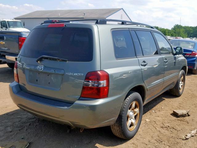 JTEGD21A650110835 - 2005 TOYOTA HIGHLANDER GREEN photo 4