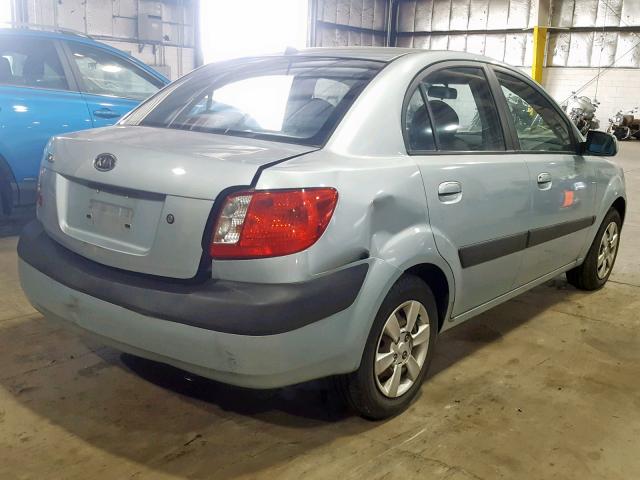 KNADE123166032832 - 2006 KIA RIO BLUE photo 4