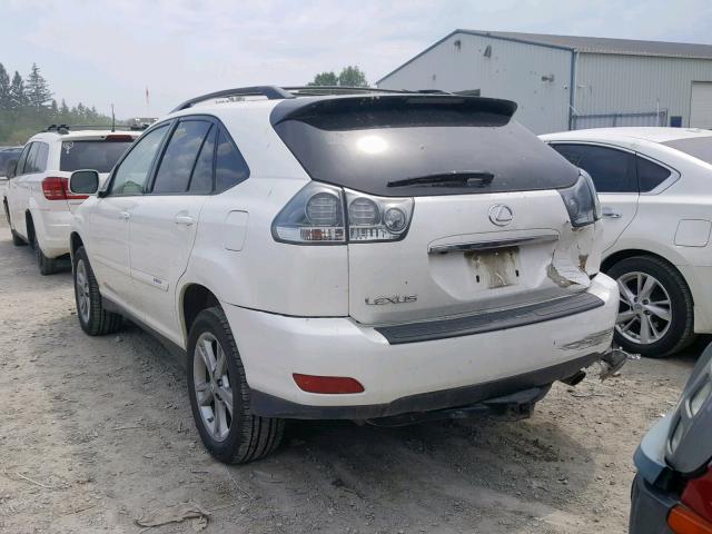 JTJHW31U272019617 - 2007 LEXUS RX 400H WHITE photo 3