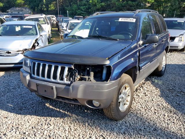 1J4GW48N54C384909 - 2004 JEEP GRAND CHER BLUE photo 2