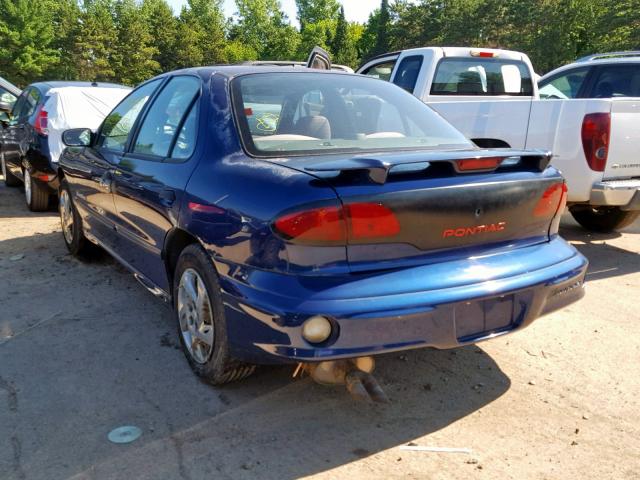 1G2JB524427114299 - 2002 PONTIAC SUNFIRE SE BLUE photo 3