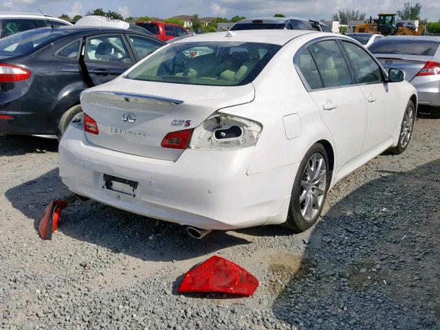 JN1CV6APXDM715320 - 2013 INFINITI G37 BASE WHITE photo 4