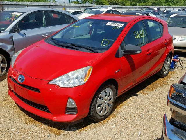 JTDKDTB37D1541259 - 2013 TOYOTA PRIUS C RED photo 2