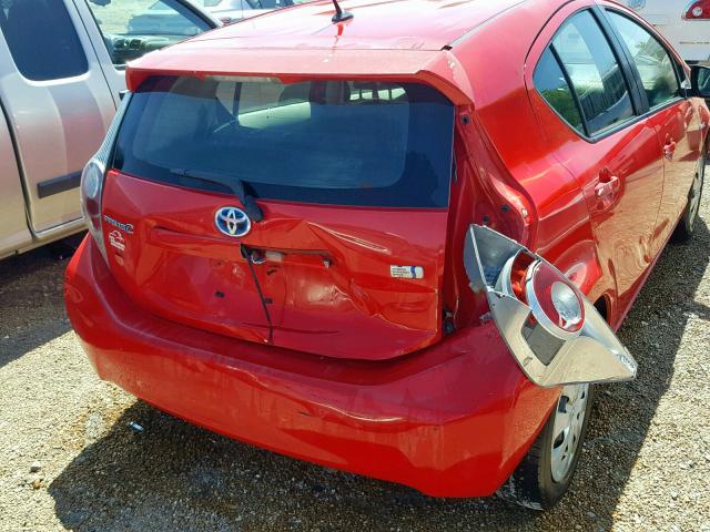 JTDKDTB37D1541259 - 2013 TOYOTA PRIUS C RED photo 9