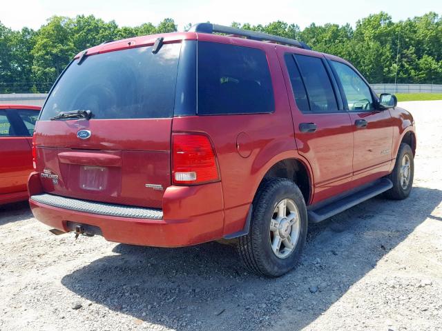 1FMZU73K85UB95603 - 2005 FORD EXPLORER X RED photo 4