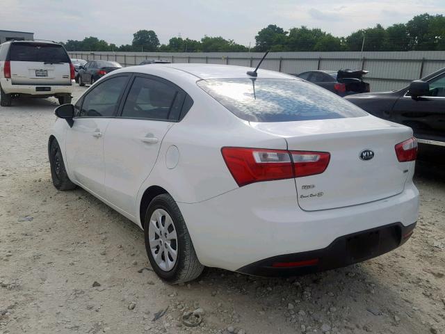 KNADM4A3XF6468519 - 2015 KIA RIO LX WHITE photo 3