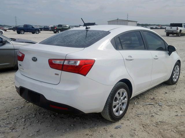 KNADM4A3XF6468519 - 2015 KIA RIO LX WHITE photo 4