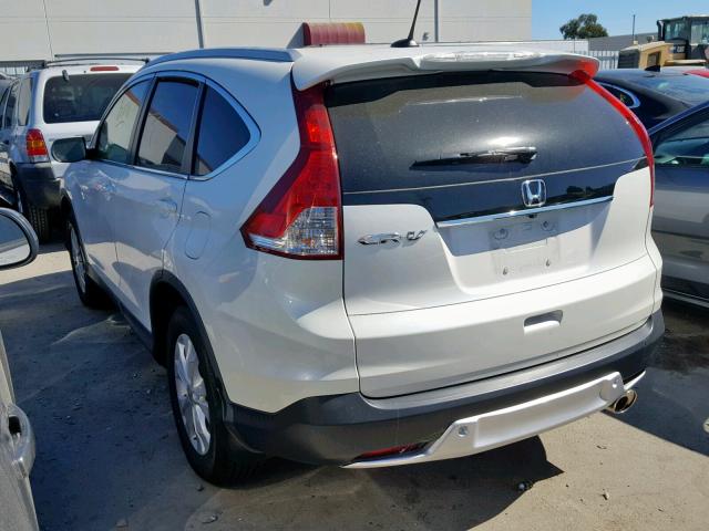 5J6RM3H72EL031393 - 2014 HONDA CR-V EXL WHITE photo 3