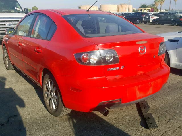 JM1BK12G381845398 - 2008 MAZDA 3 I RED photo 3