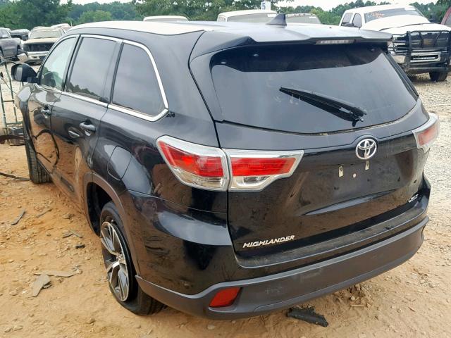 5TDKKRFH0GS504365 - 2016 TOYOTA HIGHLANDER BLACK photo 3