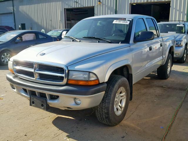 1D7HG38N94S580431 - 2004 DODGE DAKOTA QUA SILVER photo 2