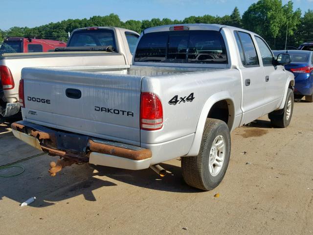 1D7HG38N94S580431 - 2004 DODGE DAKOTA QUA SILVER photo 4