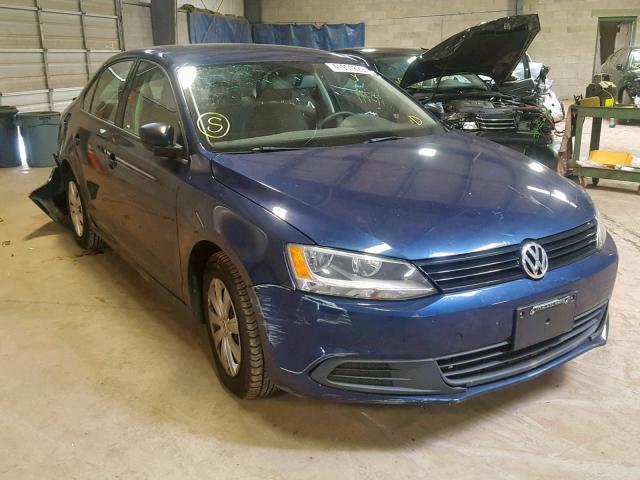 3VW2K7AJ3EM437575 - 2014 VOLKSWAGEN JETTA BASE BLUE photo 1