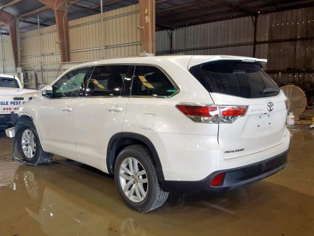 5TDZKRFHXES010994 - 2014 TOYOTA HIGHLANDER WHITE photo 3