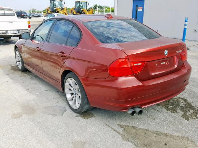 WBAPH7C52BE676184 - 2011 BMW 328 I RED photo 3