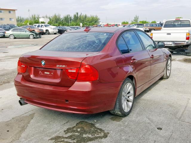 WBAPH7C52BE676184 - 2011 BMW 328 I RED photo 4