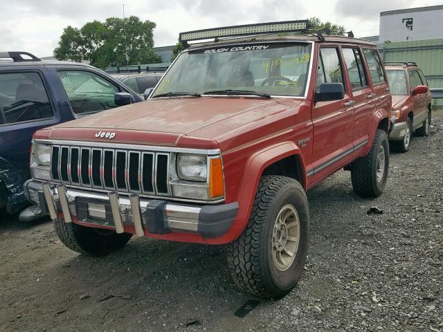 1JCMT7846HT186502 - 1987 JEEP CHEROKEE L RED photo 2