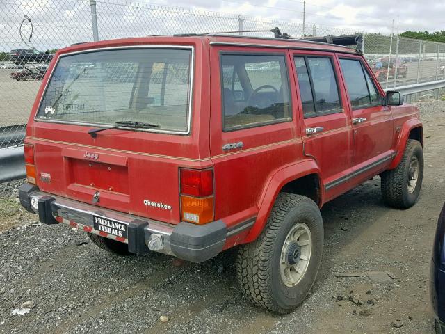 1JCMT7846HT186502 - 1987 JEEP CHEROKEE L RED photo 4