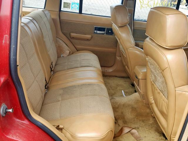 1JCMT7846HT186502 - 1987 JEEP CHEROKEE L RED photo 6