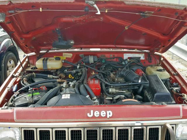 1JCMT7846HT186502 - 1987 JEEP CHEROKEE L RED photo 7