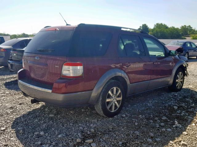 1FMDK02W48GA29948 - 2008 FORD TAURUS X S RED photo 4