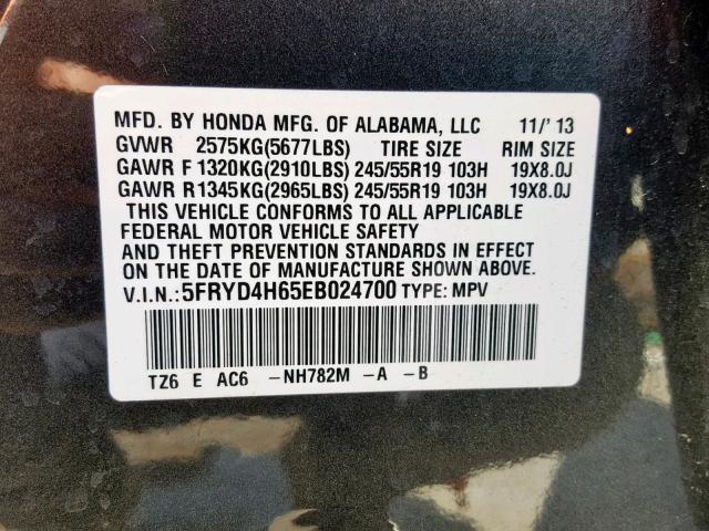5FRYD4H65EB024700 - 2014 ACURA MDX TECHNO Grau Foto 10