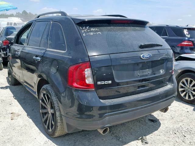 2FMDK3JC3BBA60549 - 2011 FORD EDGE SEL BLACK photo 3