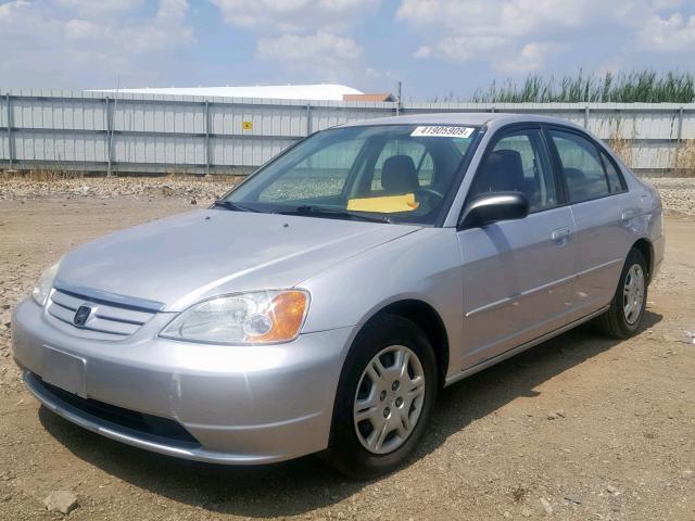 1HGES15652L033405 - 2002 HONDA CIVIC LX SILVER photo 2