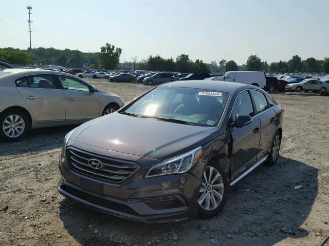 5NPE34AF6GH430510 - 2016 HYUNDAI SONATA SPO BROWN photo 2