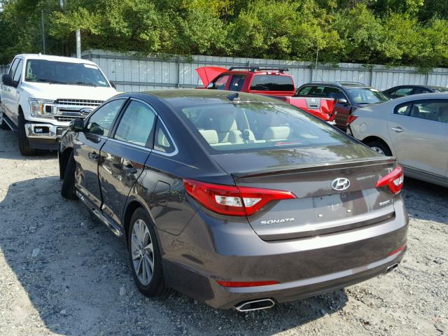 5NPE34AF6GH430510 - 2016 HYUNDAI SONATA SPO BROWN photo 3