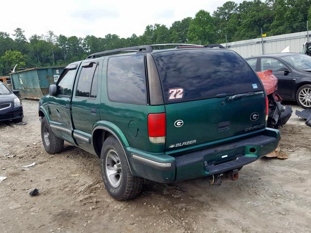 1GNCS13W7X2100468 - 1999 CHEVROLET BLAZER GREEN photo 3