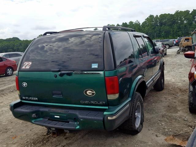 1GNCS13W7X2100468 - 1999 CHEVROLET BLAZER GREEN photo 4