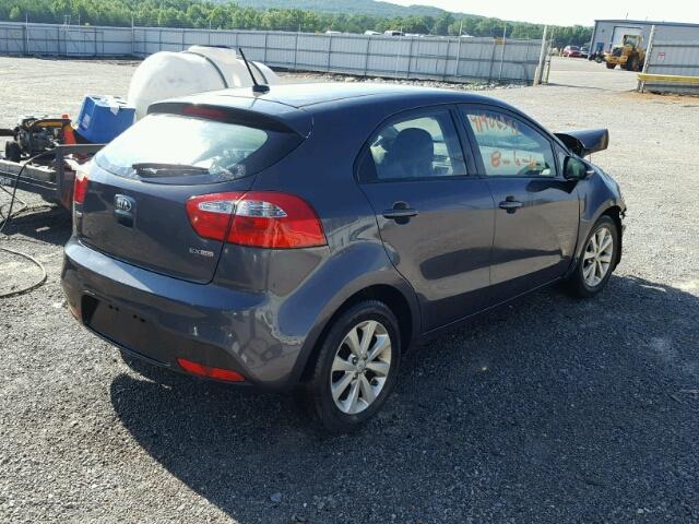 KNADN5A3XD6213532 - 2013 KIA RIO EX GRAY photo 4