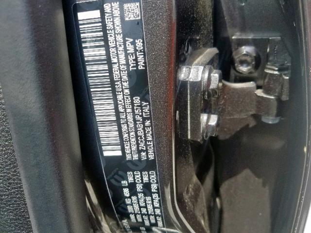 ZACCJBAB1JPJ57180 - 2018 JEEP RENEGADE S GRAY photo 10
