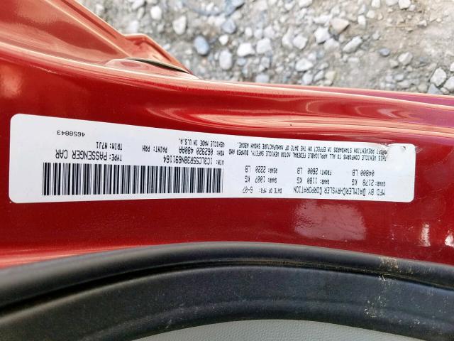 1C3LC55R38N691164 - 2008 CHRYSLER SEBRING TO RED photo 10