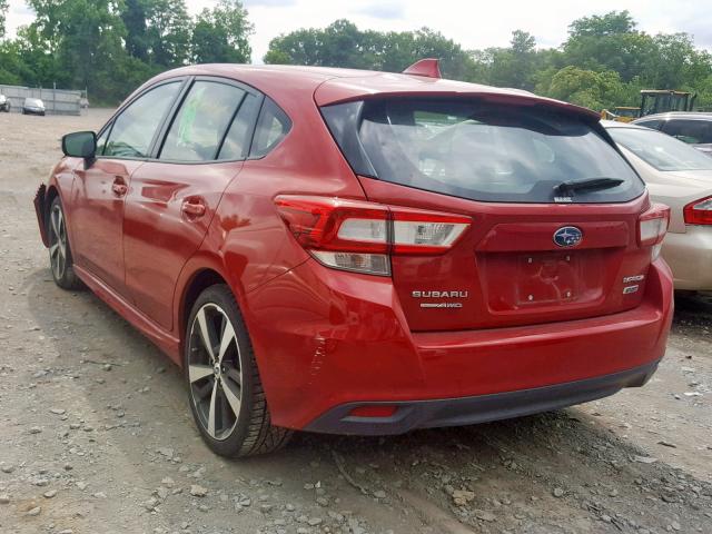 4S3GTAM62H3729556 - 2017 SUBARU IMPREZA SP RED photo 3