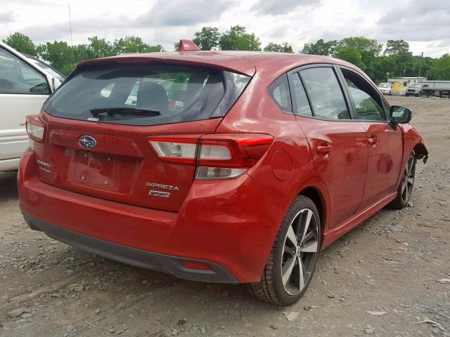 4S3GTAM62H3729556 - 2017 SUBARU IMPREZA SP RED photo 4