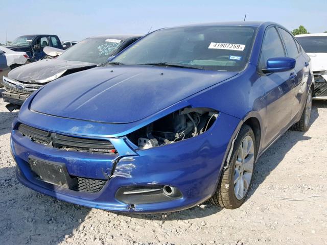 1C3CDFBA6DD292461 - 2013 DODGE DART SXT BLUE photo 2